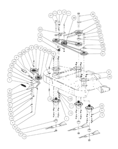Fabricated Deck Spindle Assembly 48 (2008 And Before) Diagram and Parts List for M48-KW (53AI8CT2050-23HP)(2009 & Before) Cub Cadet Lawn Tractor